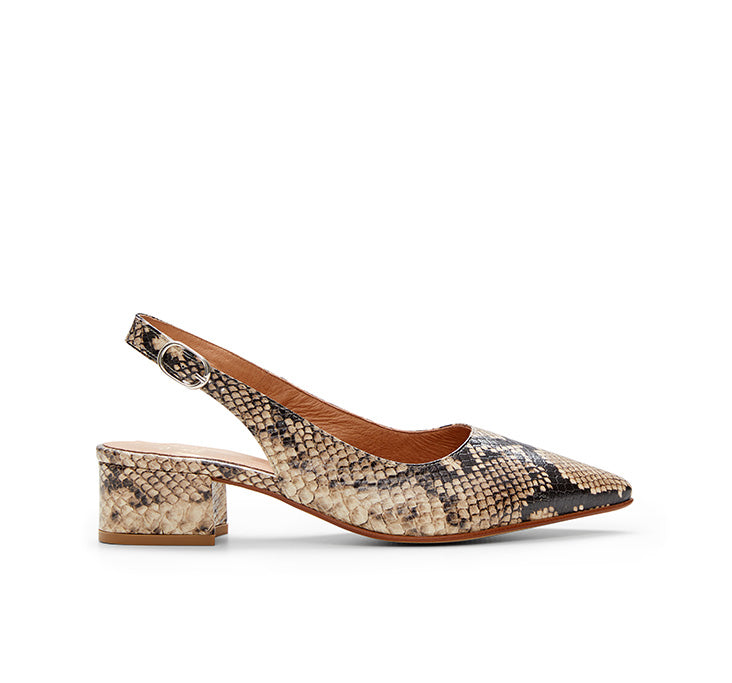 Snake print cheap slingback shoes