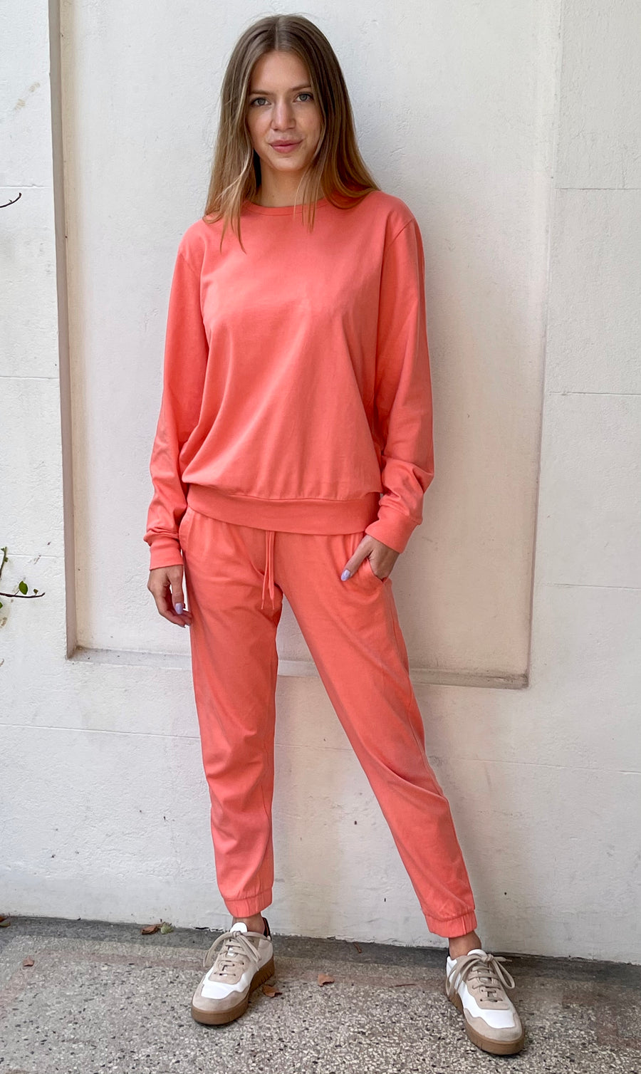 Naples Jersey Track Pant- Guava